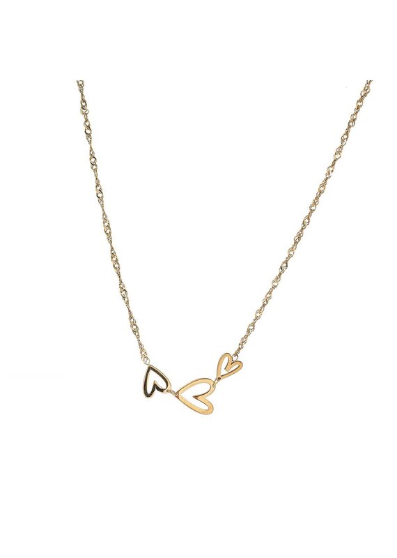 Go Dutch Label D&E - Heart wave necklace - goud