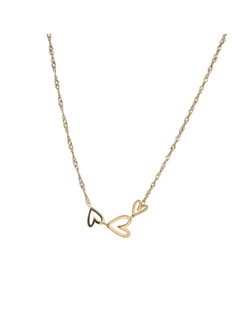 Go Dutch Label D&E - Heart wave necklace - goud