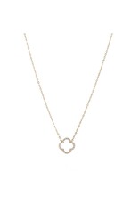 Go Dutch Label D&E - Sparkly Clover Necklace - goud