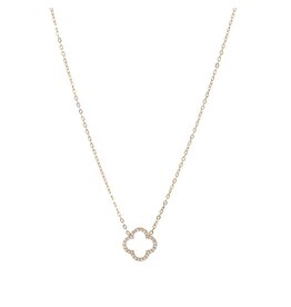 Go Dutch Label D&E - Sparkly Clover Necklace - goud