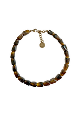 21Jewelz Statement ketting met rechthoekige kralen - ombre bruin