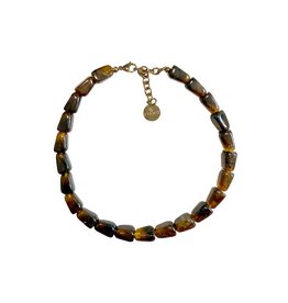 21Jewelz Statement ketting met rechthoekige kralen - ombre bruin
