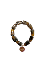 21Jewelz Statement armband met rechthoekige kralen - ombre bruin