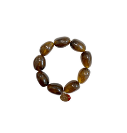 21Jewelz Statement armband met ovale kralen - ombre bruin