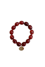 21Jewelz Statement armband met kleine ronde kralen - bordeaux