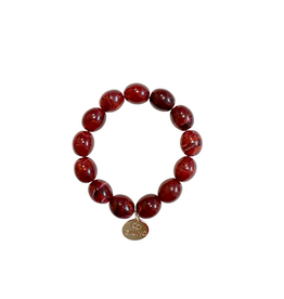 21Jewelz Statement armband met kleine ronde kralen - bordeaux