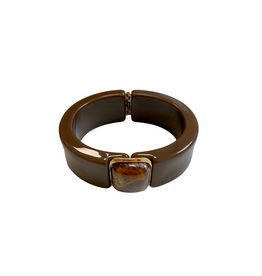 21Jewelz Statement bangle met sluiting - bruin