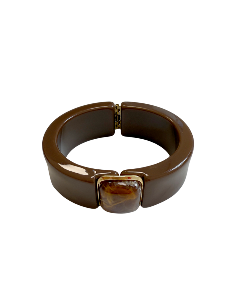 21Jewelz Statement bangle met sluiting - bruin