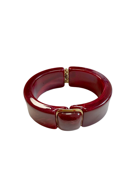 21Jewelz Statement bangle met sluiting - bordeaux