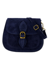 21Jewelz Halfronde suede tas met gesp - donkerblauw