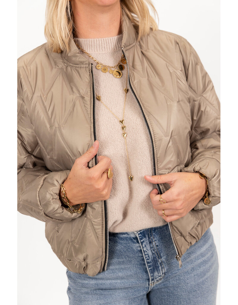 21Jewelz Gewatteerde bomber - taupe