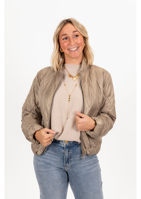 21Jewelz Gewatteerde bomber - taupe