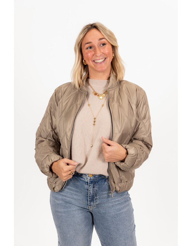 21Jewelz Gewatteerde bomber - taupe