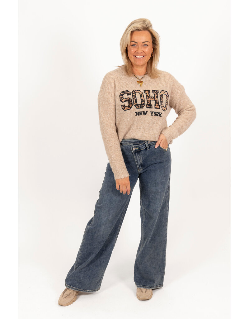 21Jewelz Soho trui - beige/panterprint