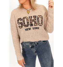 21Jewelz Soho trui - beige/panterprint