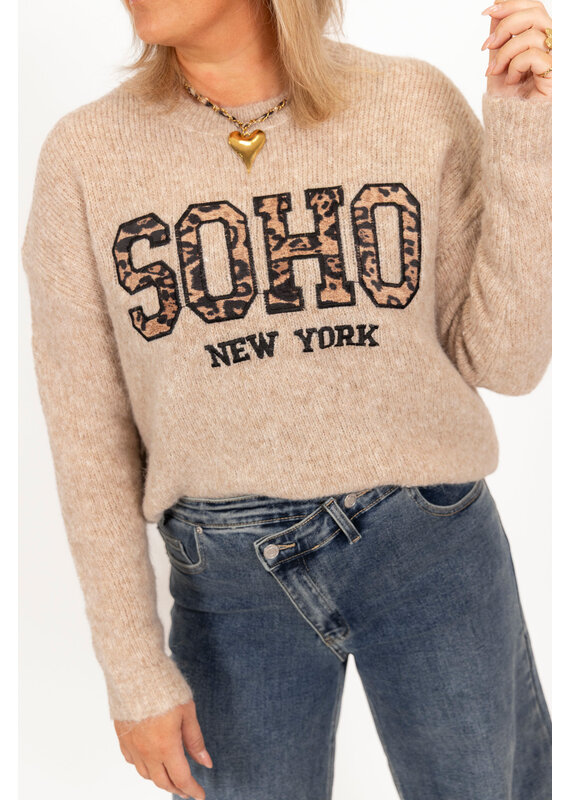 21Jewelz Soho trui - beige/panterprint