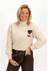 21Jewelz Amor trui met hoge hals - ecru/bruin