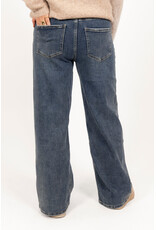 21Jewelz Wide leg jeans met schuine knoop - donkerblauw