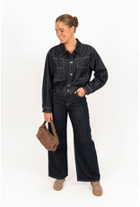 21Jewelz Wide leg jeans met opvallend stiksel - donkerblauw