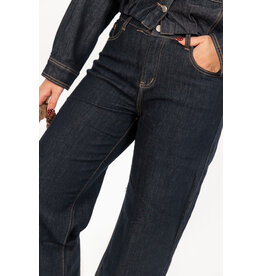 21Jewelz Wide leg jeans met opvallend stiksel - donkerblauw