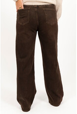 21Jewelz Wide leg jeans met opvallend stiksel - donkerbruin