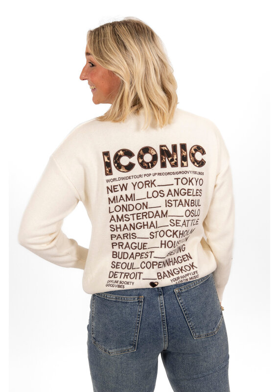 21Jewelz Sweater Iconic - ecru/panterprint