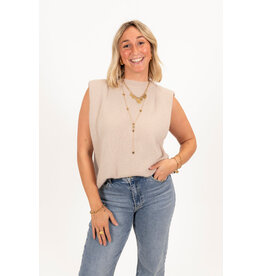 21Jewelz Wollige mouwloze top - beige