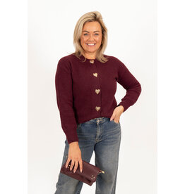 21Jewelz Vest met gouden hartjes knopen - bordeaux