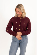 21Jewelz Gebreide hartjes vestje - bordeaux /goud