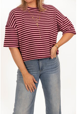 21Jewelz Gestreept shirt - bordeaux/roze