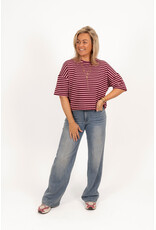 21Jewelz Gestreept shirt - bordeaux/roze
