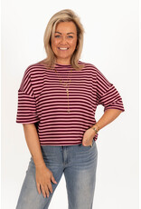 21Jewelz Gestreept shirt - bordeaux/roze