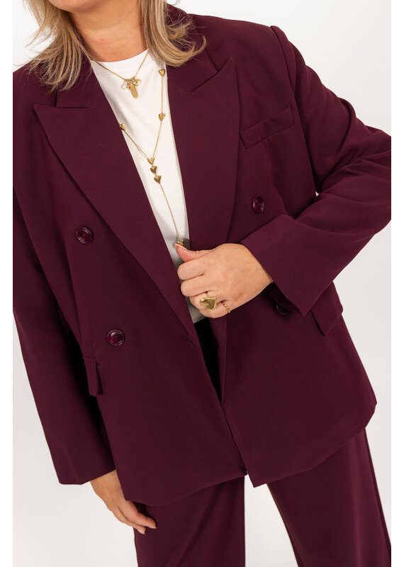 21Jewelz Blazer met dubbele knopen - bordeaux