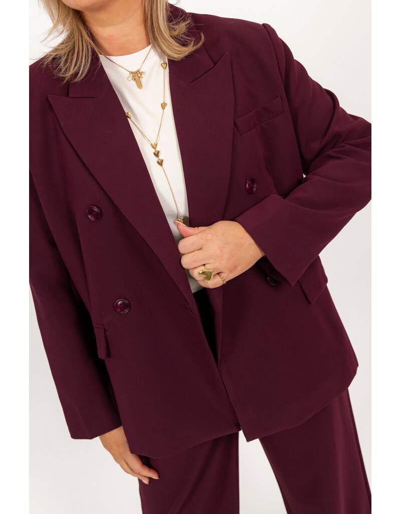 21Jewelz Blazer met dubbele knopen - bordeaux