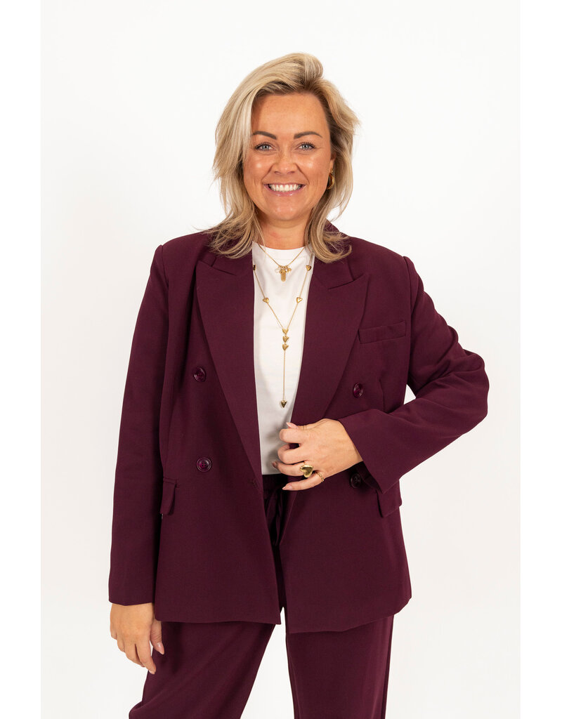 21Jewelz Blazer met dubbele knopen - bordeaux