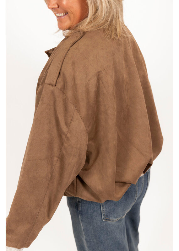 21Jewelz Trendy suede jasje - taupe
