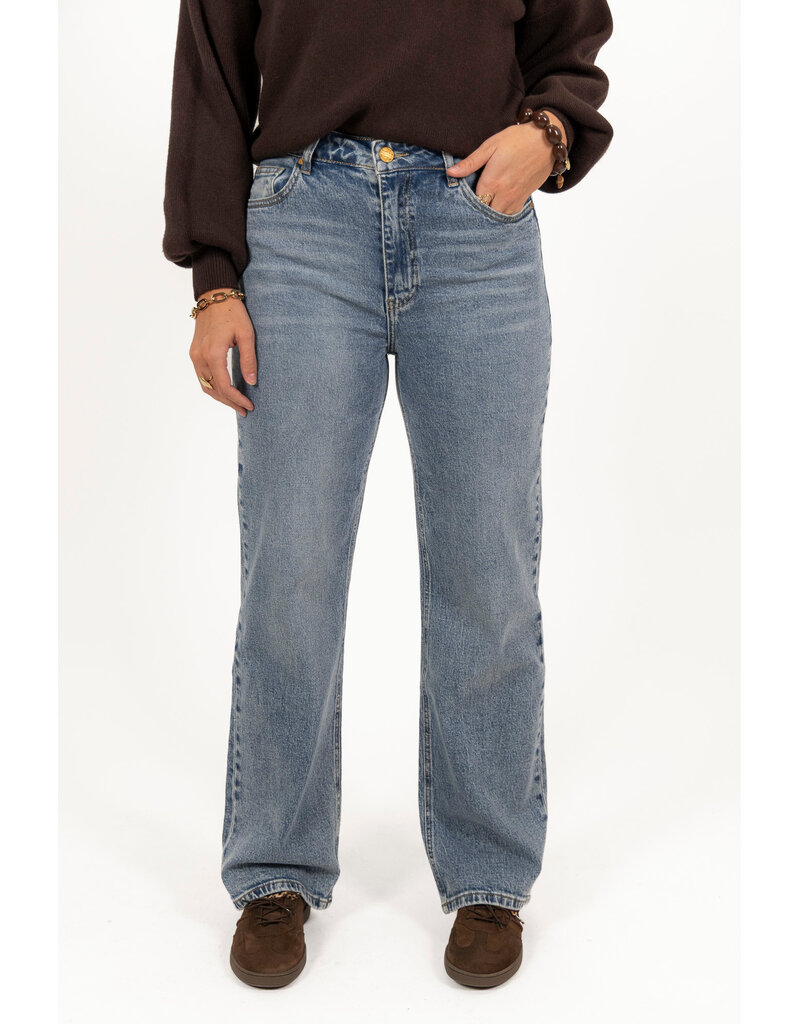 21Jewelz High waist wide leg jeans - blauw