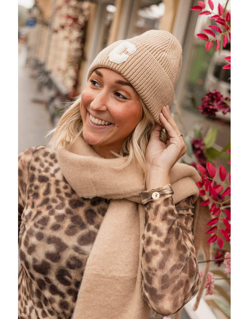 21Jewelz Muts met teddy C embleem - beige