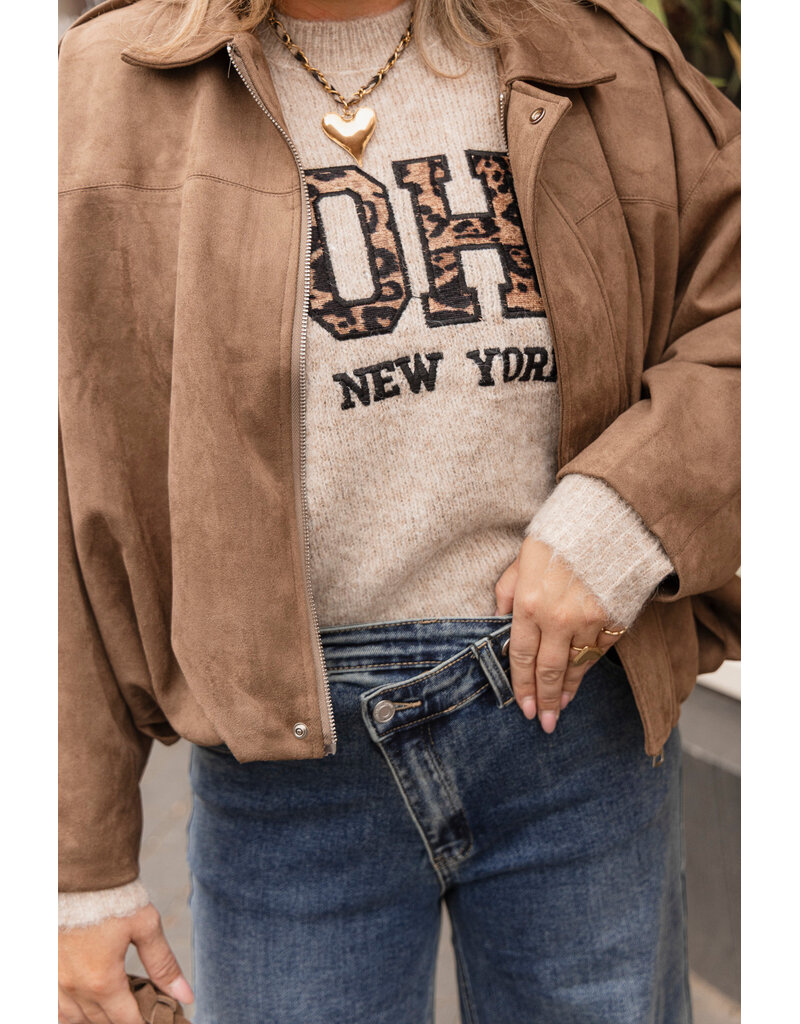 21Jewelz Soho trui - beige/panterprint