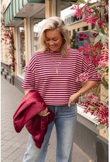 21Jewelz Gestreept shirt - bordeaux/roze