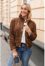 21Jewelz Suede jasje met gouden knopen - bruin