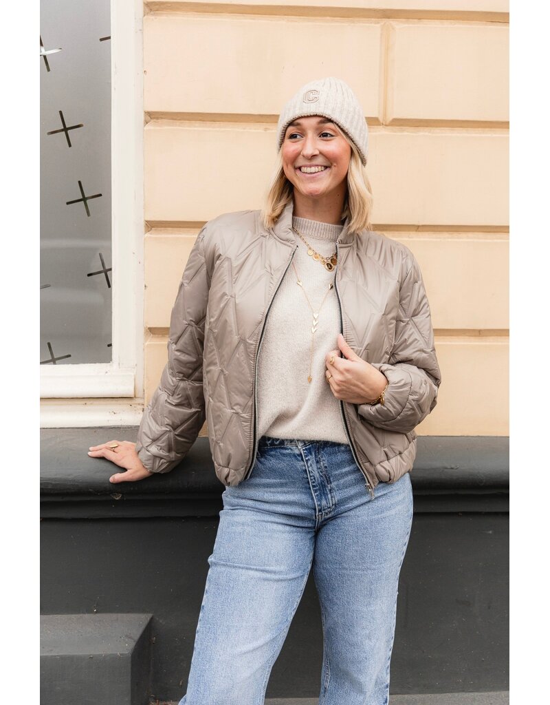 21Jewelz Gewatteerde bomber - taupe