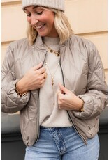 21Jewelz Gewatteerde bomber - taupe