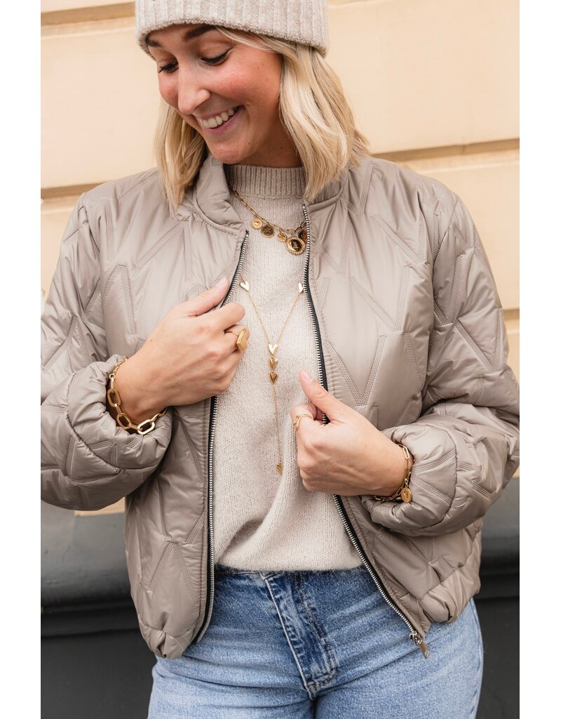 21Jewelz Gewatteerde bomber - taupe
