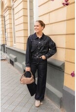 21Jewelz Wide leg jeans met opvallend stiksel - donkerblauw