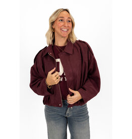 Trendy Suede Jasje - Bordeaux