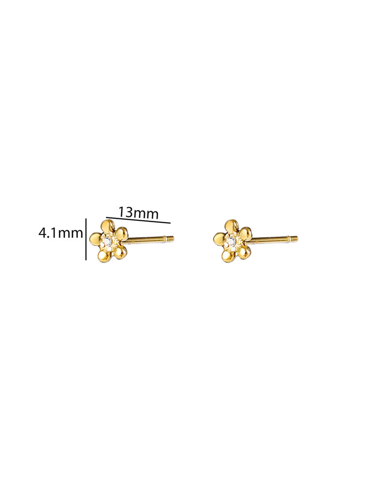 Go Dutch Label D&E - Tiny flower stud - goud