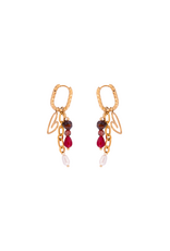 Go Dutch Label D&E - Winter hoop met bordeaux kraaltjes - goud