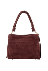 21Jewelz Suede tas met gevlochten hengsel - bordeaux