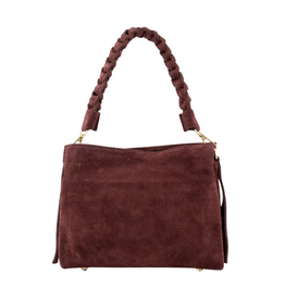 21Jewelz Suede tas met gevlochten hengsel - bordeaux